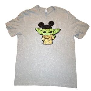 Bella Canvas Baby Yoda with Mickey Mouse ears T-shirt